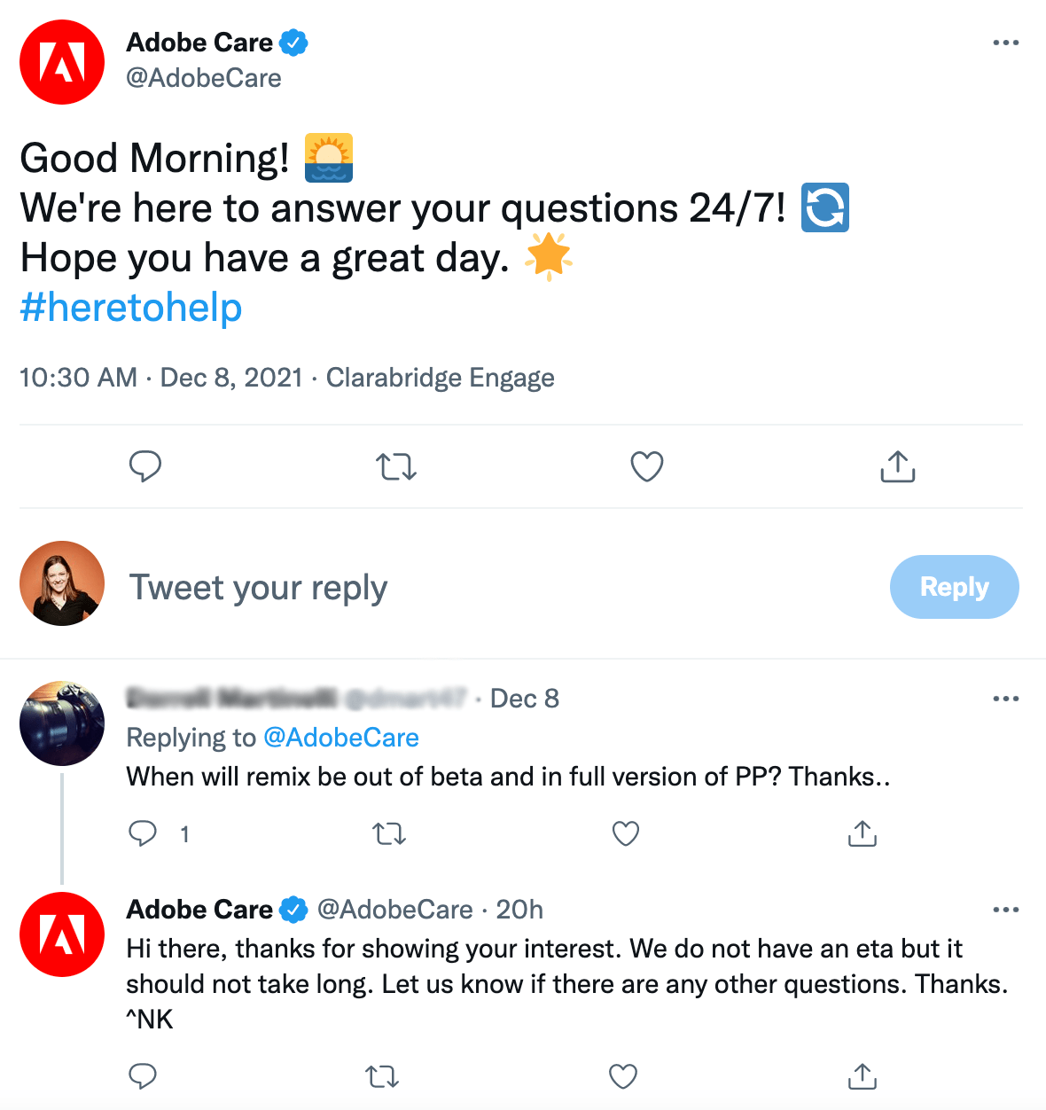 Adobe customer care chat